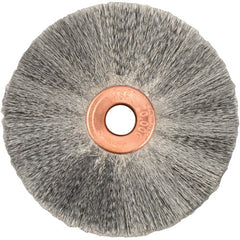 2″ Small Diameter Crimped Wire Wheel, .003″ Steel Fill, 1/4″ Arbor Hole - Exact Tool & Supply