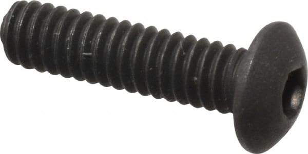 Value Collection - #5-40 UNC Hex Socket Drive, Button Screw - Alloy Steel, Black Oxide Finish, Fully Threaded, 1/2" Length Under Head - Exact Tool & Supply