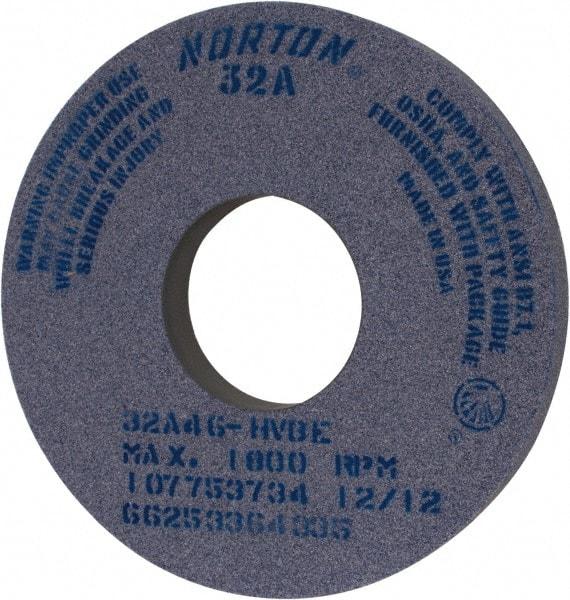 Norton - 14" Diam x 5" Hole x 1-1/2" Thick, H Hardness, 46 Grit Surface Grinding Wheel - Aluminum Oxide, Type 1, Coarse Grade, 1,800 Max RPM, Vitrified Bond, No Recess - Exact Tool & Supply