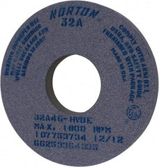 Norton - 14" Diam x 5" Hole x 1-1/2" Thick, H Hardness, 46 Grit Surface Grinding Wheel - Aluminum Oxide, Type 1, Coarse Grade, 1,800 Max RPM, Vitrified Bond, No Recess - Exact Tool & Supply