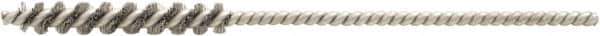 Brush Research Mfg. - 0.156" Diam Helical Stainless Steel Tube Brush - 0.003" Filament Diam, 1" Brush Length, 3" OAL, 0.072" Diam Shank - Exact Tool & Supply