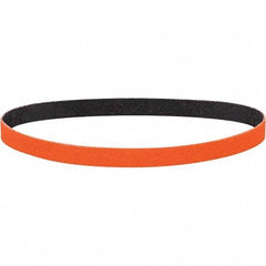 Dynabrade - 3/4" Wide x 34" OAL, 80 Grit, Ceramic Abrasive Belt - Ceramic, Coated, Y Weighted Cloth Backing, Wet/Dry - Exact Tool & Supply