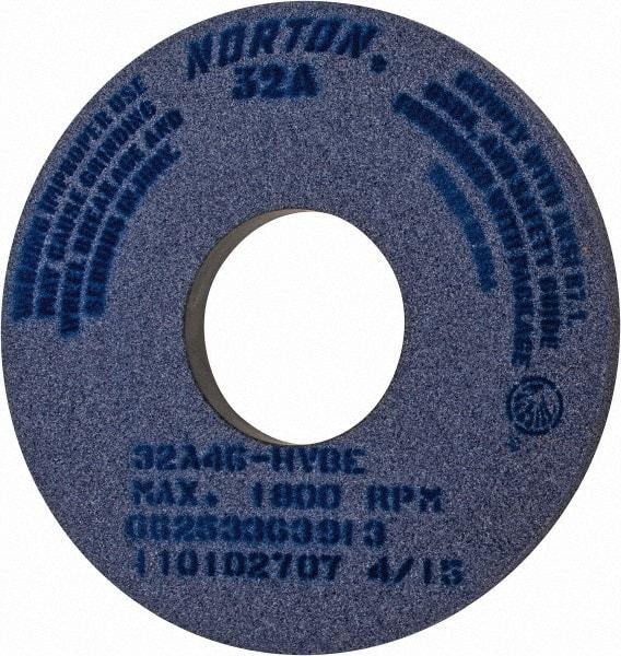 Norton - 14" Diam x 5" Hole x 1" Thick, H Hardness, 46 Grit Surface Grinding Wheel - Aluminum Oxide, Type 1, Coarse Grade, 1,800 Max RPM, Vitrified Bond, No Recess - Exact Tool & Supply