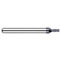 Miniature End Mills - Stub & Standard - 0.1180″ Cutter Diameter × 0.0150″ (1/64″) Radius × 0.1770″ Length of Cut Carbide Corner Radius End Mill, 4 Flutes, AlTiN Coated - Exact Tool & Supply