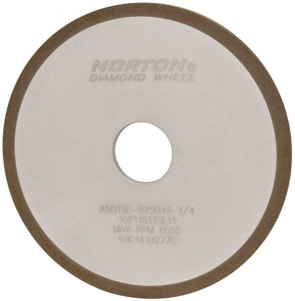 Norton - 6" Diam x 1-1/4" Hole x 1/4" Thick, 180 Grit Surface Grinding Wheel - Diamond, Type 1A1, Very Fine Grade, Resinoid Bond - Exact Tool & Supply
