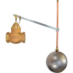 Control Devices - 2" Pipe, Brass & Bronze, Globe Pattern-Single Seat, Mechanical Float Valve - 75 psi, FIP x FIP End Connections - Exact Tool & Supply