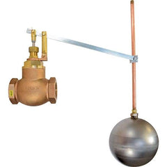 Control Devices - 2" Pipe, Brass & Bronze, Globe Pattern-Single Seat, Mechanical Float Valve - 75 psi, FIP x FIP End Connections - Exact Tool & Supply