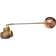 Control Devices - 3" Pipe, Brass & Bronze, Globe Pattern-Double Seat, Mechanical Float Valve - 75 psi, FIP End Connections - Exact Tool & Supply