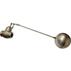 Control Devices - 1-1/2" Pipe, Stainless Steel, Globe Pattern-Double Seat, Mechanical Float Valve - 100 psi, FIP End Connections - Exact Tool & Supply