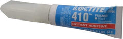 Loctite - 0.11 oz Tube Black Instant Adhesive - Series 410, 90 sec Working Time, 24 hr Full Cure Time, Bonds to Metal, Plastic & Rubber - Exact Tool & Supply