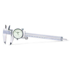 Insize USA LLC - Dial Calipers; Maximum Measurement (mm): 200 ; Dial Graduation (mm): 0.0200 ; Accuracy (mm): +/-0.03 ; Jaw Length (mm): 48.00 ; Range Per Revolution (mm): 2.00 ; Dial Face Color: White - Exact Tool & Supply