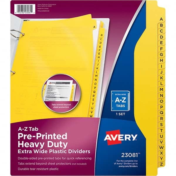AVERY - Tabs, Indexes & Dividers Indexes & Divider Type: Preprinted Tab Dividers Size: 8 1/2 x 11 - Exact Tool & Supply