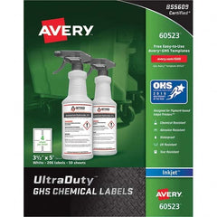 AVERY - Pack of (200), 3-1/2" x 5" White Synthetic Film ID Labels - Exact Tool & Supply