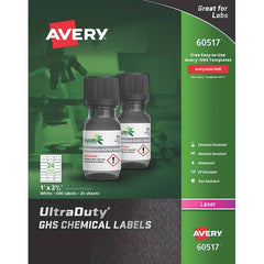 AVERY - Pack of (600), 1" x 2-1/2" White Synthetic Film ID Labels - Exact Tool & Supply