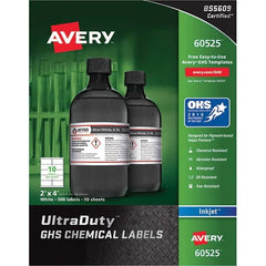 AVERY - Pack of (500), 2" x 4" White Synthetic Film ID Labels - Exact Tool & Supply