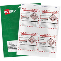 AVERY - Pack of (100), 4" x 4" White Paper ID Labels - Exact Tool & Supply