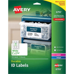AVERY - Pack of (120), 2" x 2-5/8" White Paper Multipurpose Labels - Exact Tool & Supply