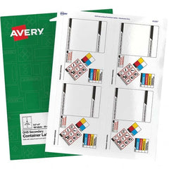 AVERY - Pack of (100), 3-1/2" x 5" White Paper ID Labels - Exact Tool & Supply