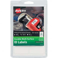 AVERY - Pack of (120), 3/4" x 1-3/4" White Paper Durable Square Labels - Exact Tool & Supply