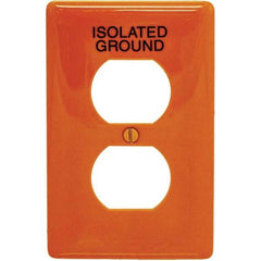 Hubbell Wiring Device-Kellems - Wall Plates Wall Plate Type: Outlet Wall Plates Color: Orange - Exact Tool & Supply