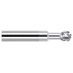 Undercutting End Mills - 0.1562″ (5/32″) Cutter Diameter × 0.5000″ (1/2″) Neck Length × 270° Carbide Undercutting End Mill, 4 Flutes, TiB2 Coated - Exact Tool & Supply