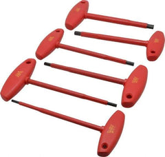 Wiha - 6 Piece T-Handle Hex Key Set - Hex Range 5/32 to 3/8", Chrome Vanadium Molybdenum - Exact Tool & Supply