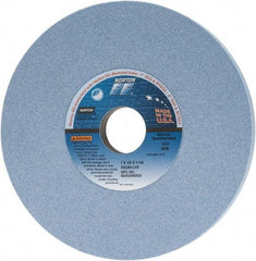 Norton - 7" Diam x 1-1/4" Hole x 1/2" Thick, L Hardness, 80 Grit Surface Grinding Wheel - Ceramic, Type 1, Medium Grade, 3,600 Max RPM, Vitrified Bond, No Recess - Exact Tool & Supply