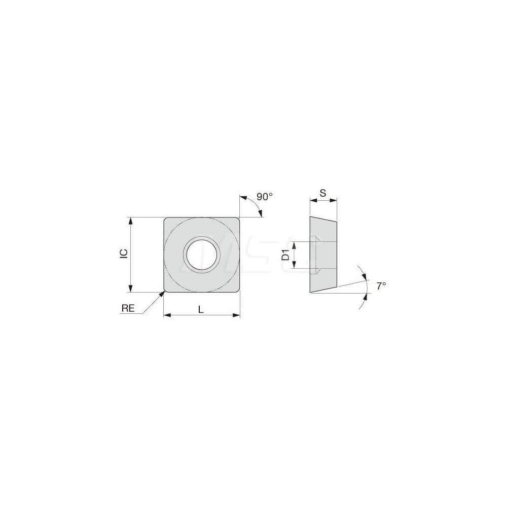 Turning Insert:  SCMT432PM AH645,  Solid Carbide TiAlN Finish,  Neutral,  1/2″ Inscribed Circle,  0.0310″ Corner Radius,  90.0 &deg N/A Square,  Series  SCMT