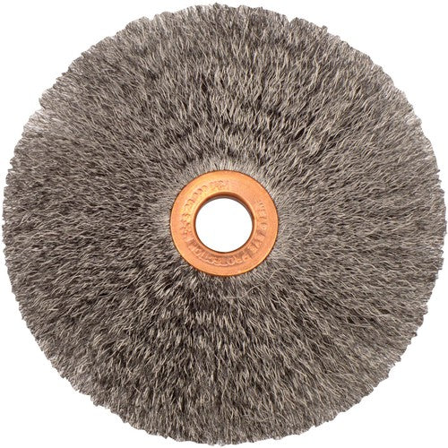 4″ Small Diameter Crimped Wire Wheel, .006″ Steel Fill, 1/2″ Arbor Hole - Exact Tool & Supply
