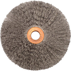 4″ Small Diameter Crimped Wire Wheel, .006″ Steel Fill, 1/2″ Arbor Hole - Exact Tool & Supply