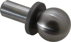 Jergens - 3/4" Ball Diam, 3/8" Shank Diam, Steel Inspection Tooling Ball - Slip-Fit Shank, 1-1/4" Ball Center to Shank Bottom, 1/2" Ball Center to Shoulder Bottom, with Shoulder - Exact Tool & Supply