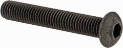 Value Collection - 1/4-28 UNF Hex Socket Drive, Button Screw - Alloy Steel, Black Oxide Finish, Fully Threaded, 1-1/2" Length Under Head - Exact Tool & Supply