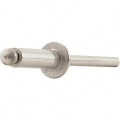 STANLEY Engineered Fastening - Size 8 Dome Head Aluminum Open End Blind Rivet - Aluminum Mandrel, 0.251" to 3/8" Grip, 1/4" Head Diam, 0.257" to 0.261" Hole Diam, 0.153" Body Diam - Exact Tool & Supply
