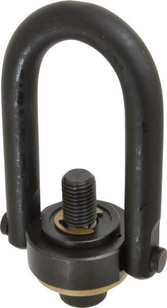 Jergens - 10,000 Lb Load Capacity Safety Engineered Center Pull Hoist Ring - 230 Ft/Lb Torque, 1-8 Thread, Alloy Steel - Exact Tool & Supply