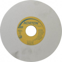 Norton - 7" Diam x 1-1/4" Hole x 1/2" Thick, J Hardness, 100 Grit Surface Grinding Wheel - Aluminum Oxide, Type 1, Fine Grade, 3,600 Max RPM, Vitrified Bond, No Recess - Exact Tool & Supply