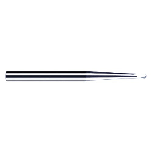 ‎1/8″ Dia. × 1/4″ Shank × 0.1″ DOC × 2-1/2″ OAL, Carbide TiB2, 2 Flute, Ballnose End Mill - Exact Tool & Supply