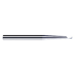 ‎1/8″ Dia. × 1/4″ Shank × 0.1″ DOC × 2-1/2″ OAL, Carbide TiB2, 2 Flute, Ballnose End Mill - Exact Tool & Supply