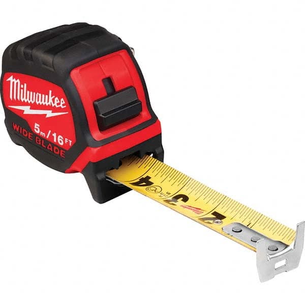 Milwaukee Tool - 16' x 1-5/16" Yellow/Black Blade Tape Measure - Exact Tool & Supply