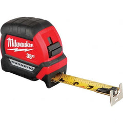Milwaukee Tool - 35' x 1" Yellow/Black Blade Tape Measure - Exact Tool & Supply