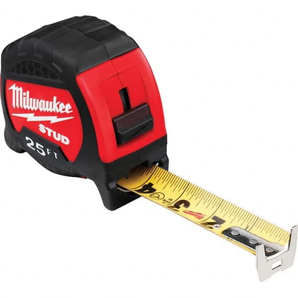 Milwaukee Tool - 25' x 1-5/16" Yellow/Black Blade Tape Measure - Exact Tool & Supply
