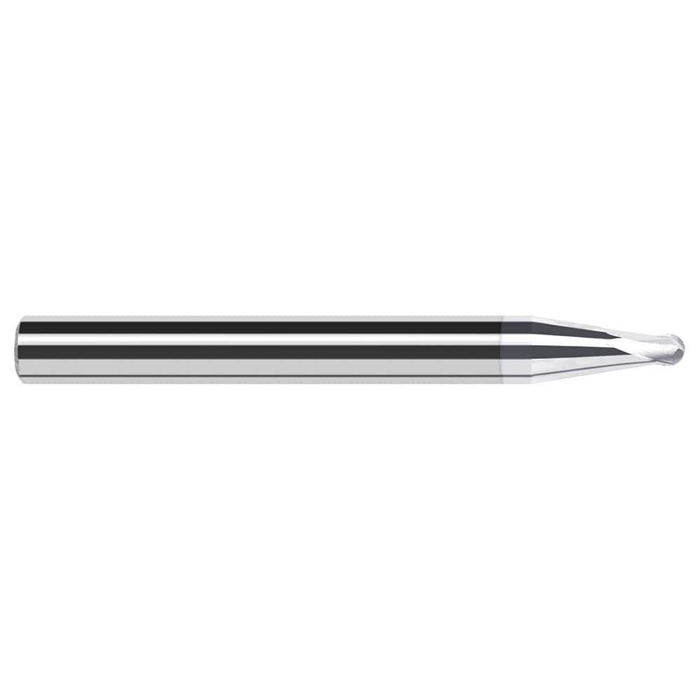 Harvey Tool - 1/32" Diam, 0.025" LOC, 2 Flute Solid Carbide Ball End Mill - Exact Tool & Supply