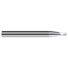 Harvey Tool - 1/32" Diam, 0.025" LOC, 2 Flute Solid Carbide Ball End Mill - Exact Tool & Supply