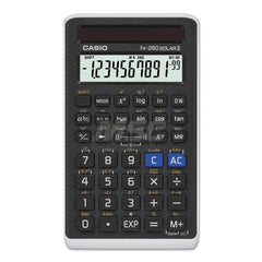 Casio - Calculators; Type: Scientific ; Type of Power: Solar ; Display Type: 12-Digit LCD ; Color: Black ; Display Size: 10 x 1 ; Width (Inch): 2-3/4 - Exact Tool & Supply