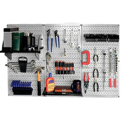 Wall Control - 48" Wide x 32" High Peg Board Kit - 3 Panels, Metal, Gray/Black - Exact Tool & Supply