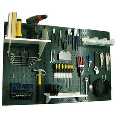 Wall Control - 48" Wide x 32" High Peg Board Kit - 3 Panels, Metal, Green/White - Exact Tool & Supply