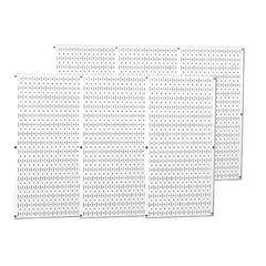 Wall Control - 96" Wide x 32" High Peg Board Storage Board - 6 Panels, Metal, White - Exact Tool & Supply