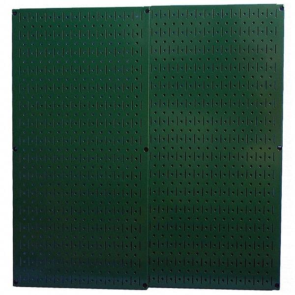 Wall Control - 32" Wide x 32" High Peg Board Storage Board - 2 Panels, Metal, Green - Exact Tool & Supply