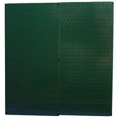 Wall Control - 32" Wide x 32" High Peg Board Storage Board - 2 Panels, Metal, Green - Exact Tool & Supply