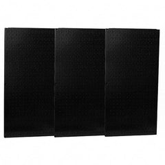 Wall Control - 48" Wide x 32" High Peg Board Storage Board - 3 Panels, Metal, Black - Exact Tool & Supply