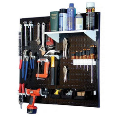Wall Control - 32" Wide x 32" High Peg Board Kit - 2 Panels, Metal, Black/White - Exact Tool & Supply